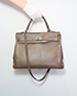 Kelly 35 Clemence Leather in Etaupe, front view